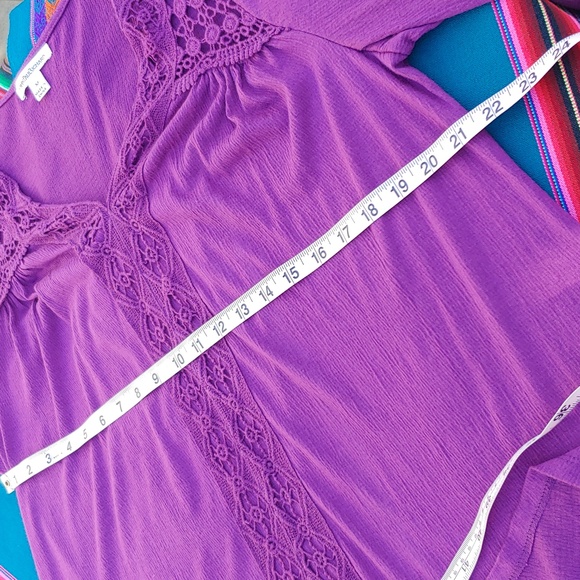 Peasants Women's Lace Top Long Sleeves in Purple size Medium - Picture 12 of 14